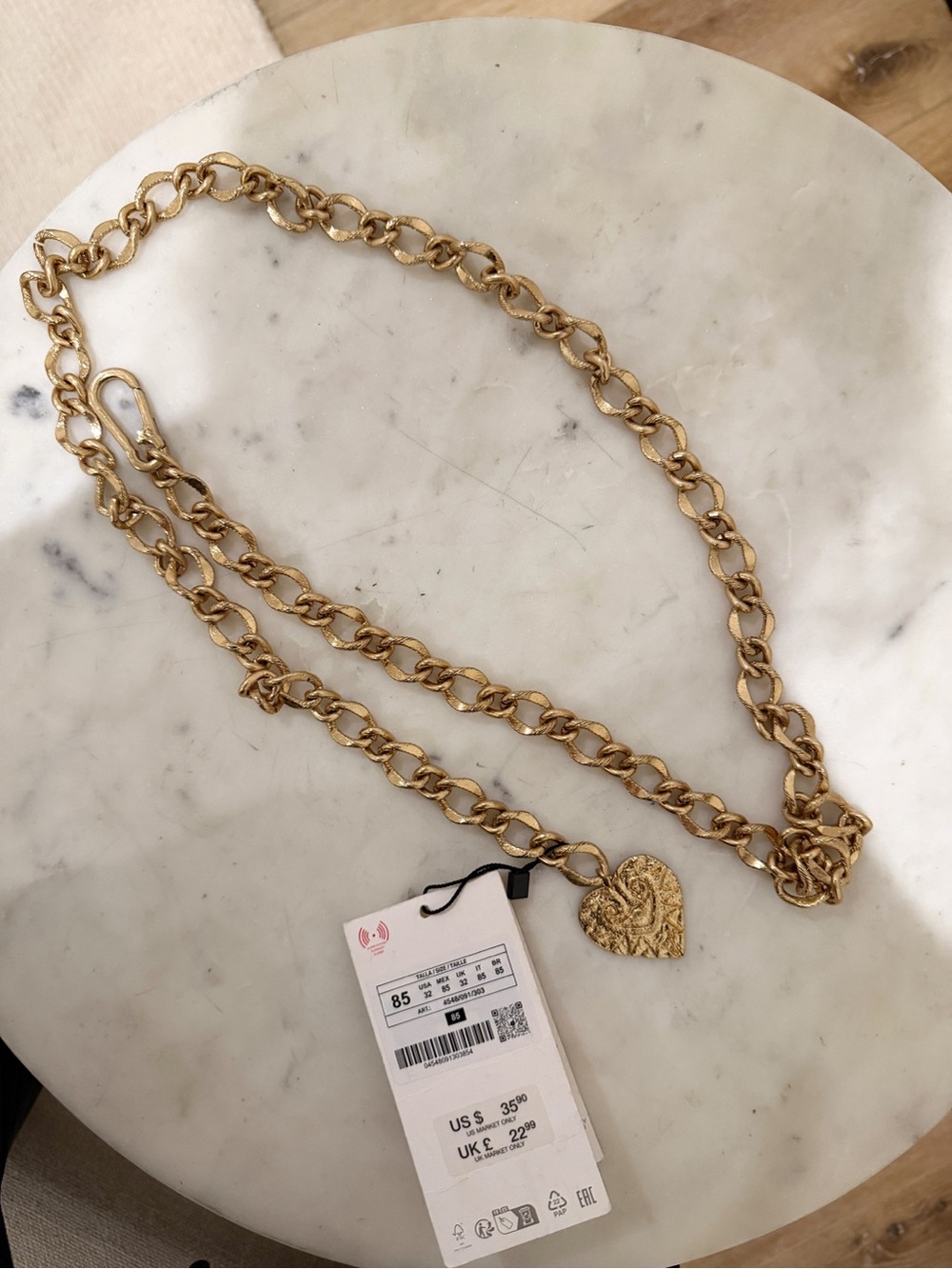 Zara Gold Chain Belt
